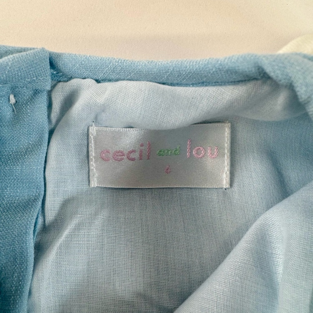 Cecil & Lou - Blue Petal Collar Dress Girls - Size 6 - Picture 3 of 6